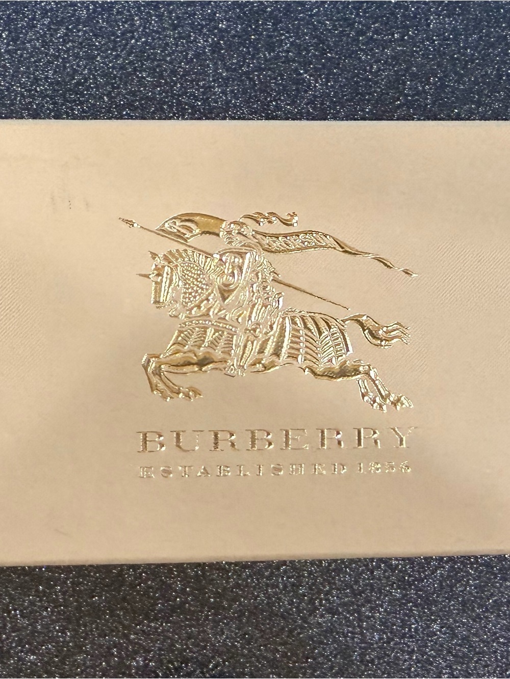 Burberry Gold Equestrian Logo on Cream Panel paper box for glasses